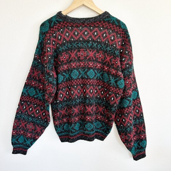 Vintage Sweater Graphix Sweater Grandpa Abstract Retro Acrylic Pullover - Picture 6 of 9